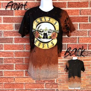 Guns N’ Roses Band Tee Ombré acid wash by hand!